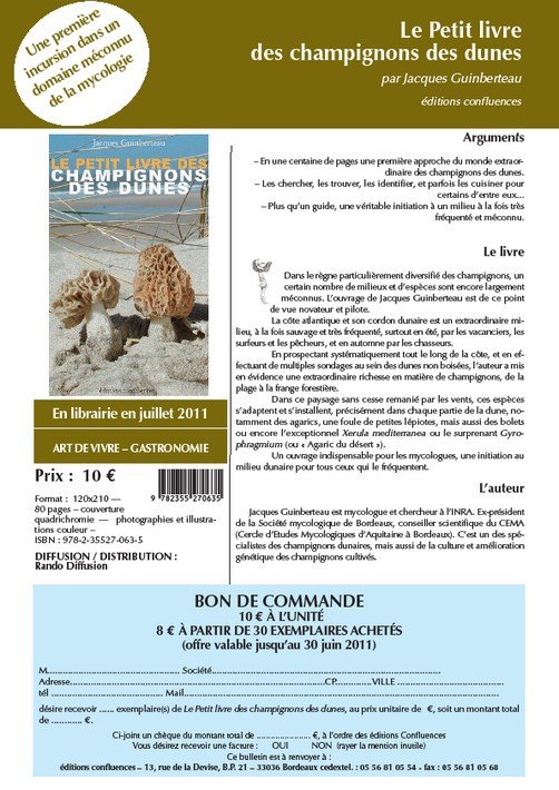 Le petit livre des champignons des dunes par M. Jacques Guinberteau